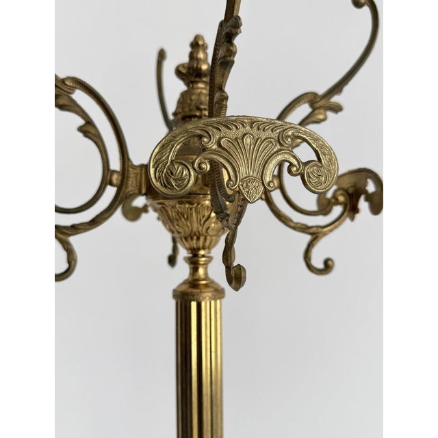 1960s Vintage Brass Hall Stand with Rotating Crown and Lower Hook Ring, 1960s For Sale - Image 5 of 18