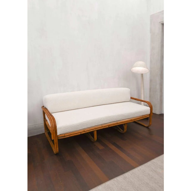 Dedar Fabric Bamboo Sofa, 1970s For Sale - Image 3 of 3