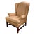 Vintage Wingback Chair in Neutral Geometric Print For Sale