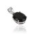Contemporary Minimalist Prong Set Oval 7.29 Ct Black Onyx Solitaire Pendant in 925 Sterling Silver For Sale - Image 3 of 12