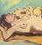 Amazing vibrant mid-century abstract figure painting on board from France. Has beautiful figure painting on reverse! Comes...