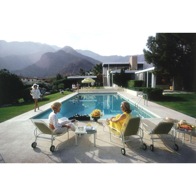 Contemporary "Poolside Gossip" Contemporary Authorized C-Print After Slim Aarons, Framed, 40"x30" For Sale - Image 3 of 4