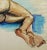 Figurative Vintage French Gouache - Blue Nude II For Sale - Image 3 of 5