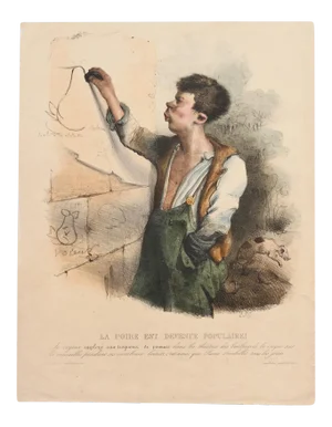 Pear Has Become Popular - Original Lithograph by C.-J. Traviès - 1830s 1830s