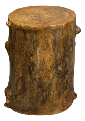 Mid 20th Century Skinny Golden Brown Reclaimed Tree Trunk Side Pedestal Table