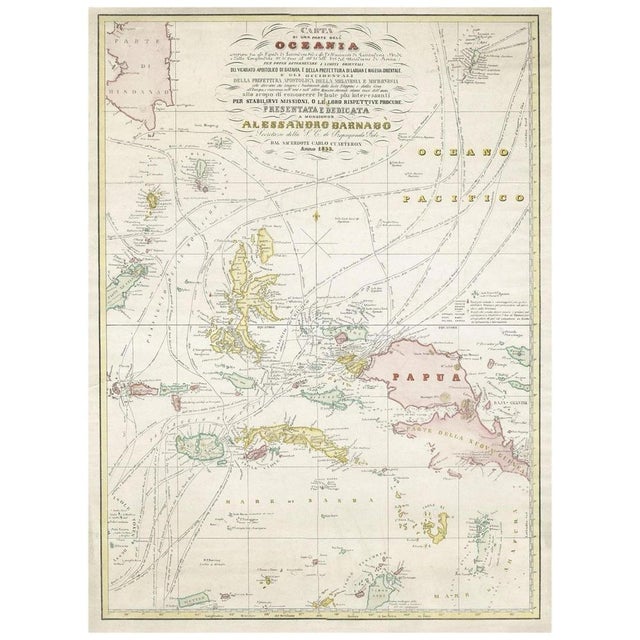 Large Italian Map of Islands of Oceania including Papua, Timor, Banda and Ceram, 1855 For Sale - Image 4 of 6