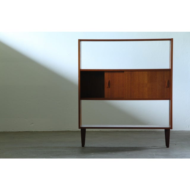 Mid-Century Modern Danish Teak Bookcase with Sliding Doors, 1960s For Sale - Image 12 of 18