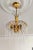 Metal Vintage Brass Chandelier Milk Glass Rods Ceiling Light For Sale - Image 7 of 14