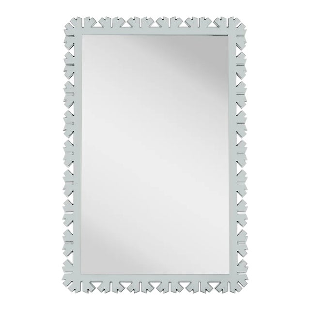 Fleur Home Audubon Bamboo Sticks Rectangle Mirror in Pelican Gray, 35.5x50.5 For Sale