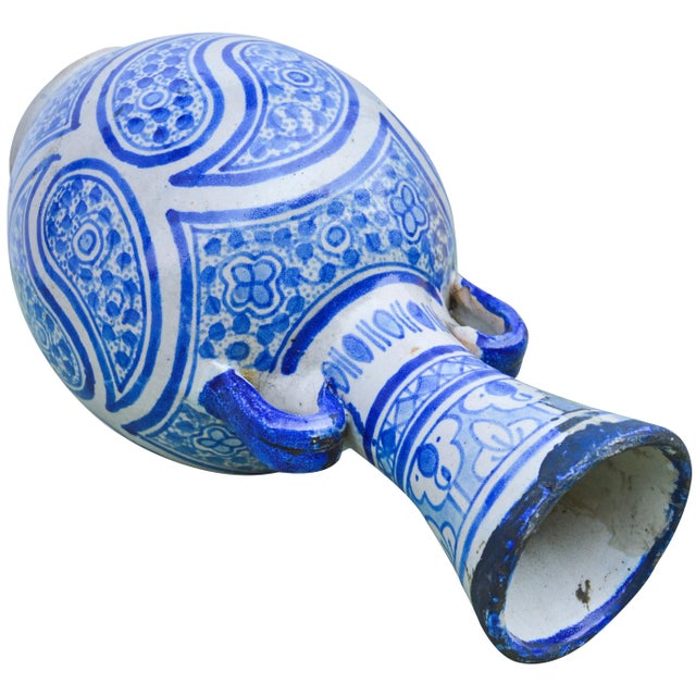 Antique Moorish Ceramic Vase W/ Handles For Sale In New York - Image 6 of 8