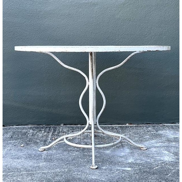 White Vintage Russell Woodard “Sculptura” Wrought Iron Dining Set For Sale - Image 8 of 12