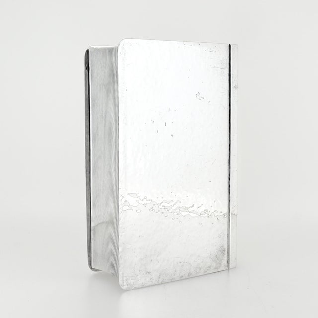 Antique Watrous Sterling Silver Hand-Hammered Figural Book Box With Wood Liner For Sale - Image 10 of 16