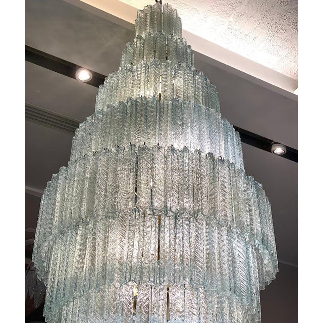 Glass Italian Monumental Murano Glass Tronchi Chandelier, 1990s For Sale - Image 7 of 10