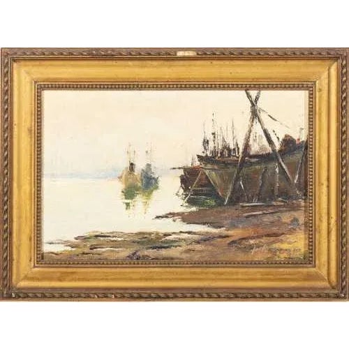 "Marinha". Oil on wood. Signed. Dimensions: 24 x 33 cm.