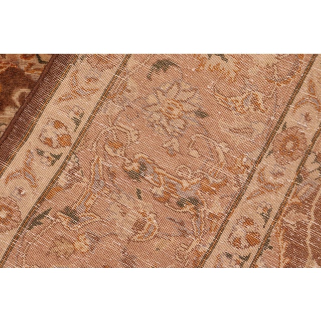 Textile Medallion 1990's Pak-Persian Brown/Tan Wool Rug - 6'2'' X 9'4'' For Sale - Image 7 of 9