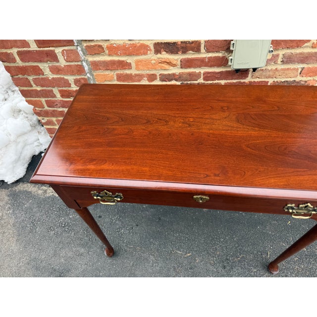 Late 20th Century Late 20th Century Pennsylvania House Queen Anne Style Solid Cherry Console Table For Sale - Image 5 of 15