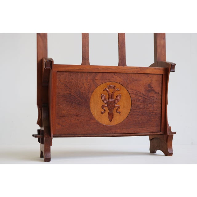 Antique Dutch Amsterdam School Magazine Rack, 1920s For Sale - Image 10 of 12