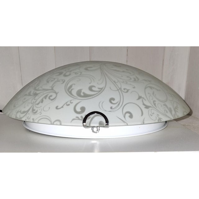 Vintage Ceiling Lamp with White Patterned Glass Shade by Honsel, 2000s For Sale - Image 4 of 8