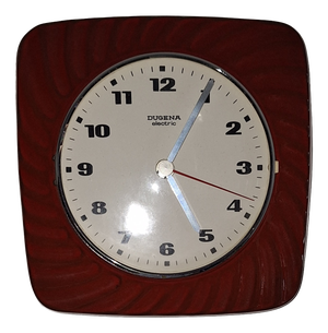 Vintage Wall Clock with Red Ceramic Case by Dugena, 1970s