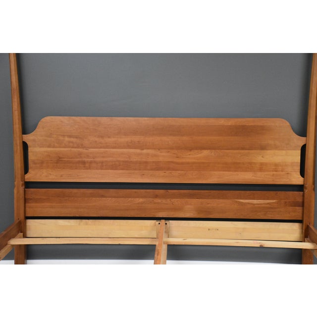 Late 20th Century King Cherry Pencil Post Bed by Harden Furniture For Sale - Image 5 of 10