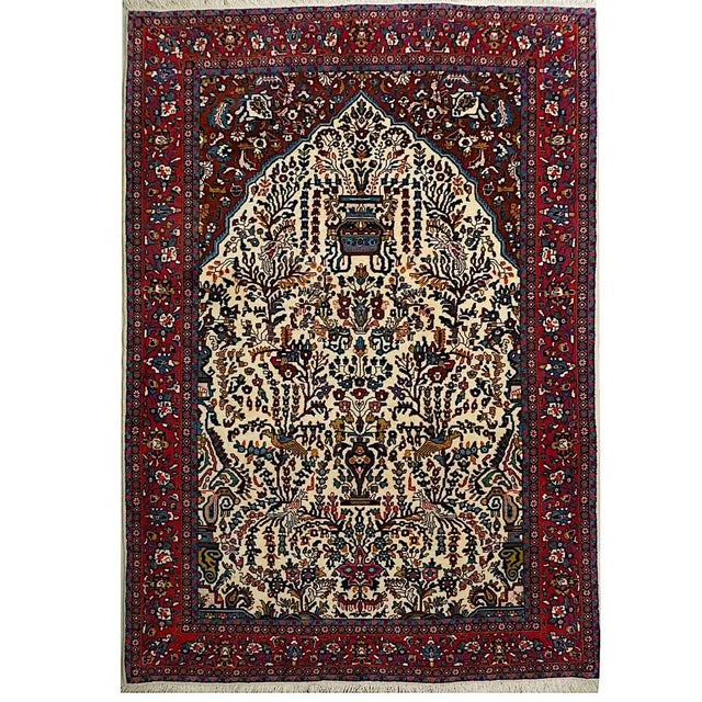 Vintage Sarough Ghiasabad Mihrab Rug, 1950s For Sale - Image 12 of 12