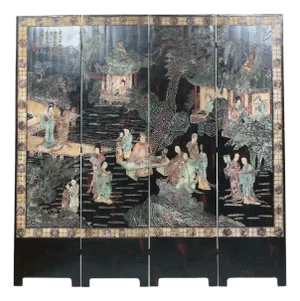 1970s Ming Dynasty Style Coromandel Four Panel Screen