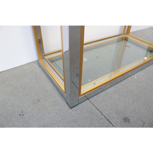 1920s Pair of Italian Modern Brass and Chrome Etageres For Sale - Image 17 of 18