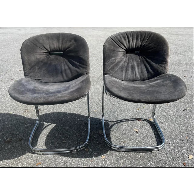 Italian Suede Sabrina Dining Chairs by Rima Rinaldi For Sale - Image 10 of 10