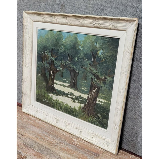 Brémond: Large oil on panel from the first half of the 20th century The Undergrowth Signed, framed Dimensions: 63 x 72 cm