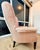 2010s Ethan Allen Pink & Cream Damask Upholstered Accent Chair For Sale - Image 5 of 7