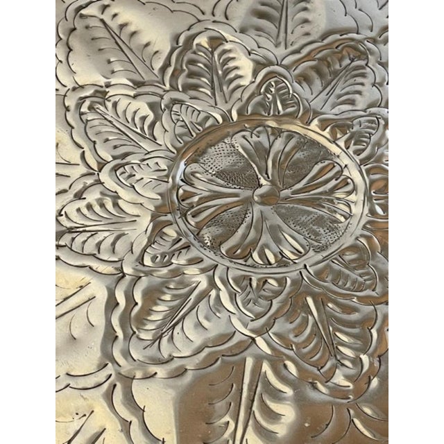Extra Large Metal Tray From India, Serving Piece or Wall Decor For Sale In Miami - Image 6 of 12