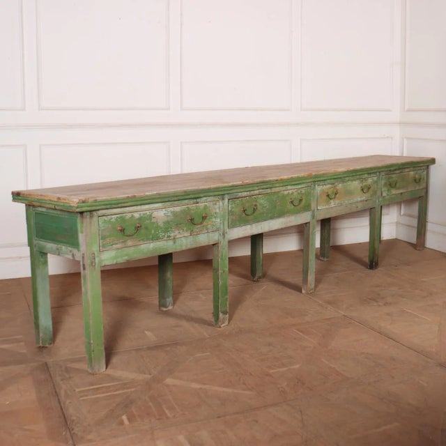 Wood English Painted Dresser Base For Sale - Image 7 of 7