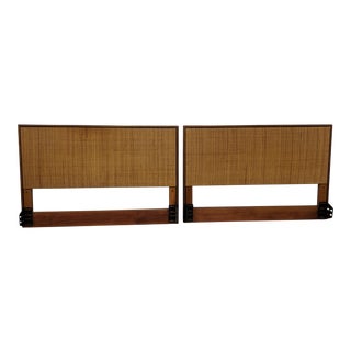 1960s Mid-Century Modern Cane Knoll Associates Headboards - a Pair For Sale