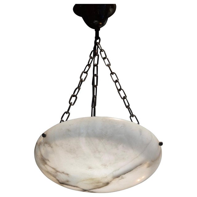 Large Swedish Grace Alabaster Pendant, 1920s For Sale - Image 11 of 11