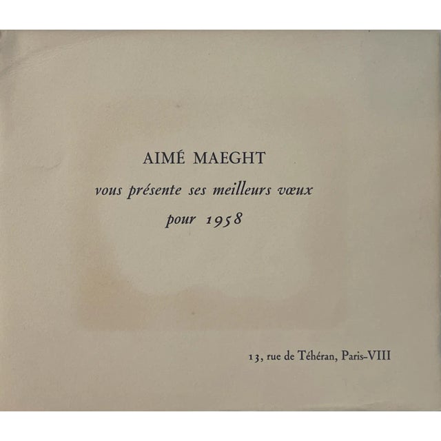 Georges Braque Georges Braque — Blue Bird 1958 Original Etching on Maeght Gallery Card, Signed g.b., Fine Condition For Sale - Image 4 of 5