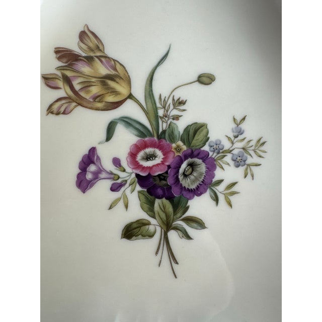 Royal Copenhagan 1950s Royal Copenhagen Frijsenborg Hand Painted Porcelain Triangular Bowl 910-1526 Denmark For Sale - Image 4 of 6