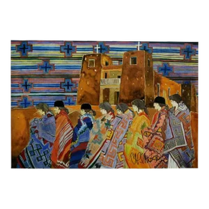 Amado Pena "Domingo en Nambe" Hand Signed Fine Art Print