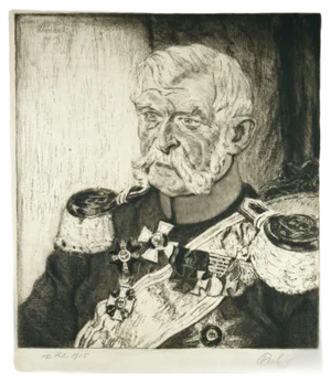 Bernhard Pankok, General Wilhelm von Blume, 1915, Etching