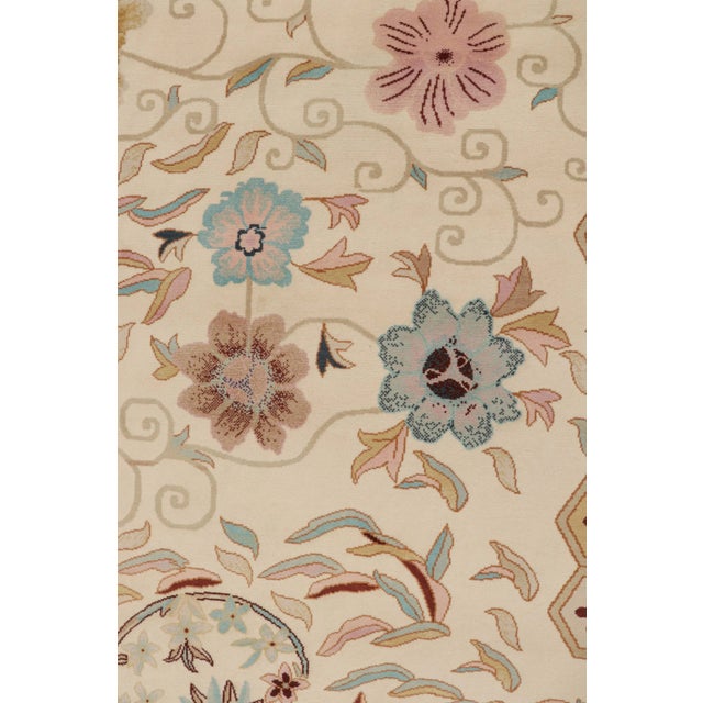 2010s Rug & Kilim’s Chinese Art Deco Style Rug in Beige-Brown With Floral Patterns For Sale In New York - Image 6 of 8
