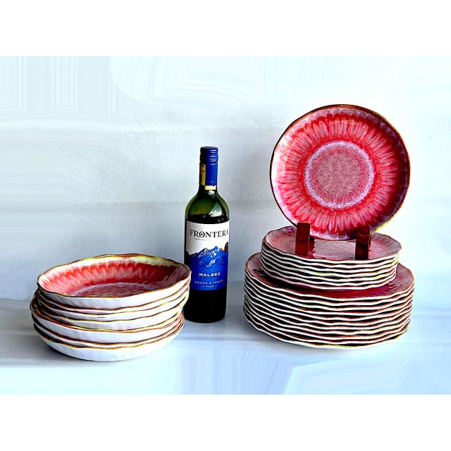 Bordallo Pinheiro Vintage Sea Splash Melamine Plates and Bowls, 27 Pieces For Sale - Image 4 of 10