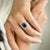 4.72 Ct Blue Sapphire Halo Diamond Art Deco Wedding Ring Size 5.5 For Sale - Image 4 of 12