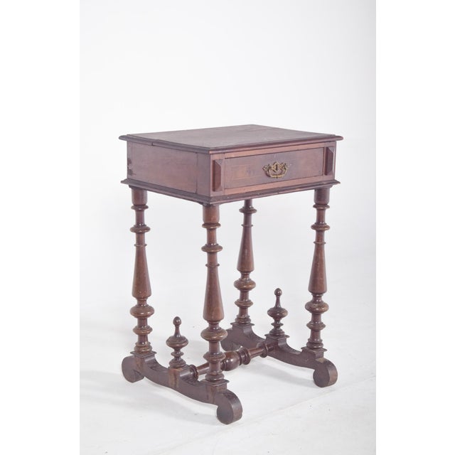 English Victorian Sewing Table with Drawer, 1890s For Sale - Image 3 of 8