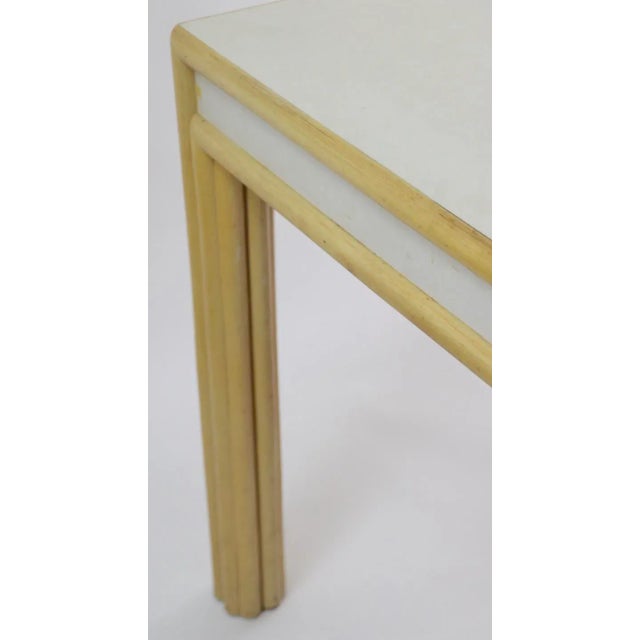 Ficks Reed Large Bamboo and Formica Dining Conference Table Desk Attributed to Ficks Reed For Sale - Image 4 of 10