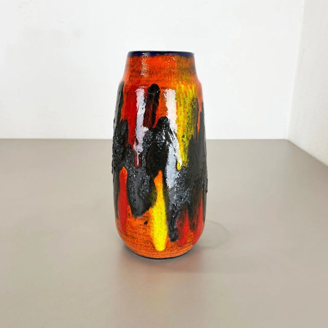 1970s German Super Color Fat Lava Vase Scheurich, 1970s For Sale - Image 5 of 18