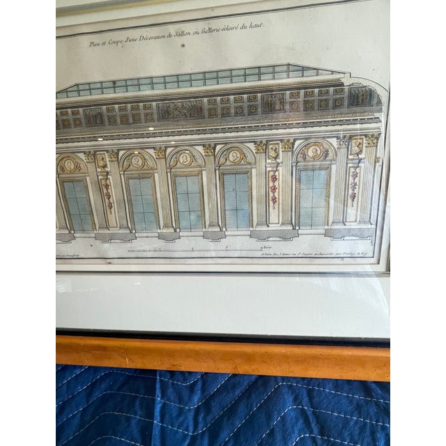 Wood Set of Four Antique French Prints, Framed With Burled Wood Walnut Frames For Sale - Image 7 of 18