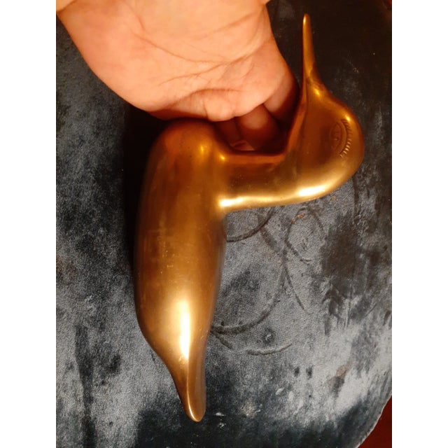 1970s 1970s Solid Brass Duck Figurine Made in India For Sale - Image 5 of 9