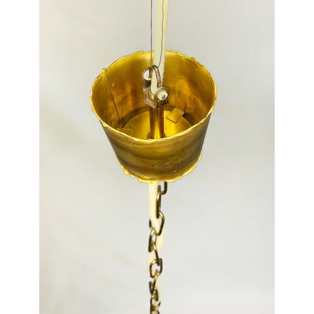 Brutalist Flame-Cut Copper Pendant Lamp attributed to Svend Aage Holm Sørensen, Denmark, 1960s For Sale - Image 10 of 11