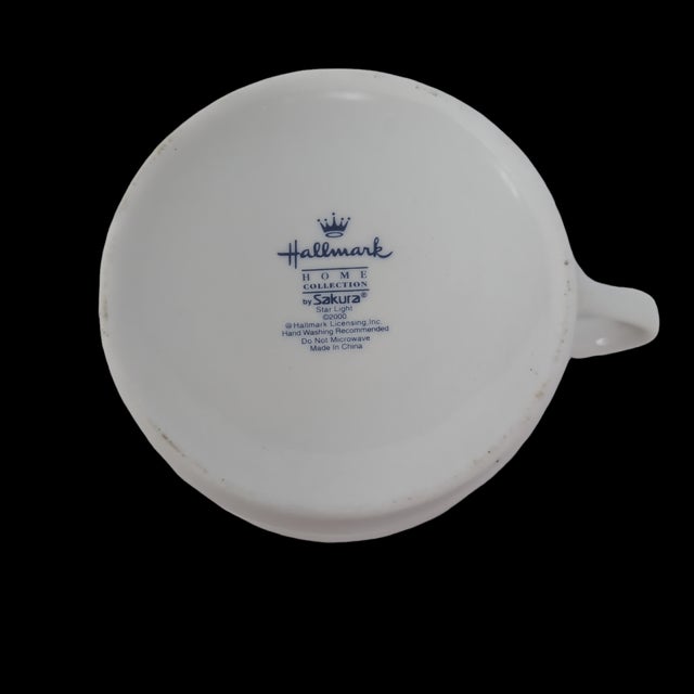 Ceramic Sakura Star Light Coffee Tea Cup Saucer Porcelain Blue Gold Celestial Hallmark For Sale - Image 7 of 7