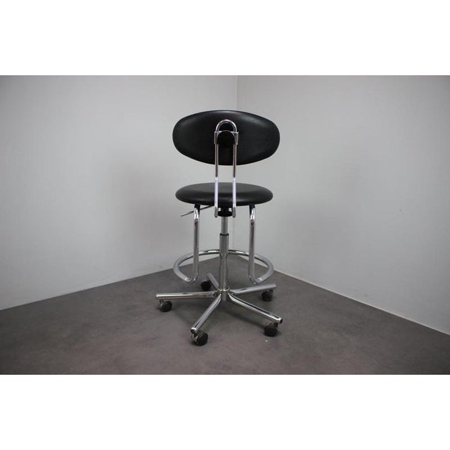 Adjustable Chrome Swivel Office Chair on Casters, Czechoslovakia, 1980s For Sale - Image 12 of 13