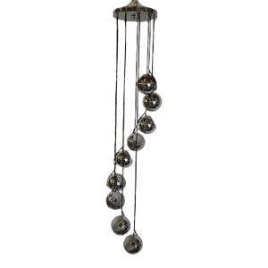 Mid-Century Italian Chrome Cascading Style Chandelier